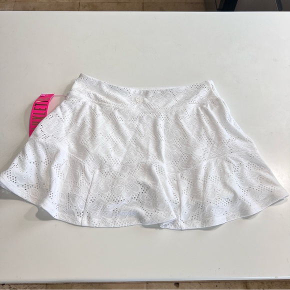 NWT Lilly Pulitzer Luxletic Corrine Skort Asana Tank White Floral Eyelet XS - Picture 9 of 9